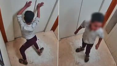 Ghaziabad: Boy Gets Trapped in Lift After Opening Door Midway at Society in Kaushambi, CCTV Video Surfaces