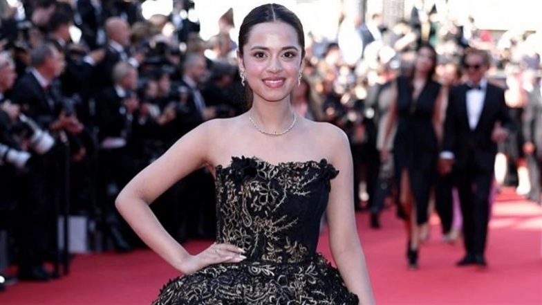 Cannes 2025 Day 3: Nitanshi Goel Makes Stunning Debut in Custom-Made Black and Gold Strapless Gown, ‘Laapataa Ladies’ Star ‘Soft Glam’ Turns Heads (See Pics)