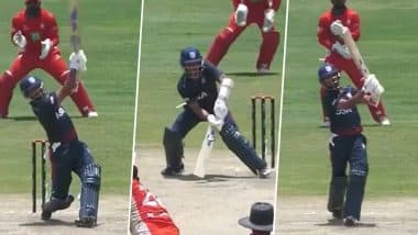 4, 6, 6, 6, 6, 4! Milind Kumar Hits Dillon Heyliger for 32 Runs in One Over During USA vs Canada ICC Cricket World Cup League 2 Match (Watch Video)