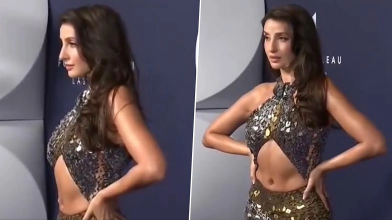 AMAs 2025: Nora Fatehi Oozes Oomph in Leopard Print Dress at 51st American Music Awards Ceremony in Las Vegas (Watch Video)