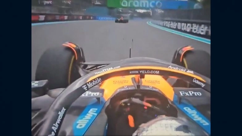 Lando Norris Shows Middle Finger To Max Verstappen After Defending Champion Overtakes McLaren Driver During F1 Miami Grand Prix 2025 Race (Watch Video)