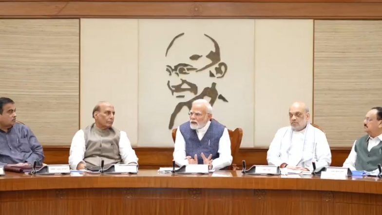 Operation Sindoor: PM Narendra Modi Briefs Cabinet After India’s Precision Strike at Terror Camps in Pakistan, Says Mission Executed Flawlessly