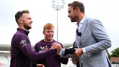 Sam Cook Receives Maiden Test Cap From Stuart Broad Ahead of ENG vs ZIM One-Off Test 2025 At Trent Bridge (See Pictures)