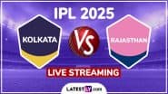 Kolkata Knight Riders vs Rajasthan Royals IPL 2025 Free Live Streaming Online: How To Watch KKR vs RR Indian Premier League T20 Cricket Match Live Telecast on TV?