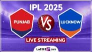 Punjab Kings vs Lucknow Super Giants IPL 2025 Free Live Streaming Online: How To Watch PBKS vs LSG Indian Premier League T20 Cricket Match Live Telecast on TV?