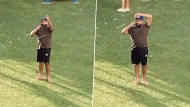 Rohit Sharma Signals Fan Not To Shoot While on a Phone Call As He Spends Time With Family at Park in Mumbai (Watch Video)