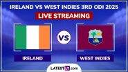 Ireland vs West Indies Free Live Streaming Online, 3rd ODI 2025: How To Watch IRE vs WI Cricket Match Live Telecast on TV?