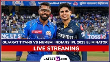 Gujarat Titans vs Mumbai Indians IPL 2025 Eliminator Free Live Streaming Online: How To Watch GT vs MI Indian Premier League T20 Cricket Match Live Telecast on TV?