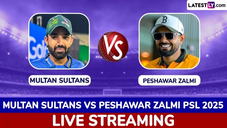 Multan Sultans vs Peshawar Zalmi PSL 2025 Free Live Streaming Online: How To Watch MS vs PZ Pakistan Super League T20 Cricket Match Live Telecast on TV?