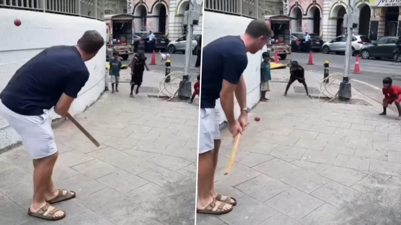 IPL 2025: Jos Buttler Plays 'Gully Cricket' With Kids in the Streets of Mumbai (Watch Video)