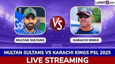 PSL 2025 Live Streaming Online for Free in India: How To Watch Multan Sultans vs Karachi Kings Pakistan Super League T20 Cricket Match Telecast on TV?