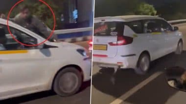 Mumbai: Man Dragged for 6 Km on Speeding Car’s Bonnet on Western Express Highway in Vile Parle, Shocking Video Goes Viral