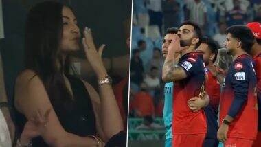 Anushka Sharma Blows Flying Kisses to Virat Kohli After RCB’s Victory Over LSG in IPL 2025, Video of Heartwarming Moment Goes Viral