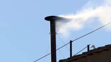 Papal Conclave 2025: White Smoke Pours Out of Sistine Chapel Chimney and Great Bells of St. Peter’s Basilica Tolled, Signalling Election of New Pope (Watch Video)