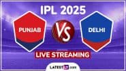 Punjab Kings vs Delhi Capitals IPL 2025 Free Live Streaming Online: How To Watch PBKS vs DC Indian Premier League T20 Cricket Match Live Telecast on TV?