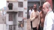 Jammu and Kashmir: Amit Shah Visits Shelling-Hit Singh Sabha Gurudwara, Meets Affected Families in Poonch (Watch Videos)