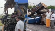 Andhra Pradesh Road Accident: 1 Killed, 8 Injured in Multi-Vehicle Collision on Singupuram Highway in Srikakulam (Watch Video)