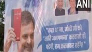 India News | Posters of Rahul Gandhi Put Outside Congress's Office After Caste Census Included by Centre