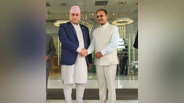 World News | MoS for External Affairs Kirti Vardhan Singh Meets Nepali Delegation