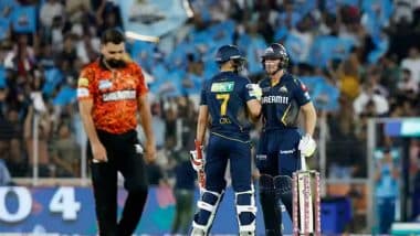 Sports News | IPL 2025: Gill-Buttler's Fifty Guide Gujarat Titans to 224/6 in 20 Overs Against SRH