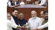 Business News | Khatu Shyam Delhi Dham Chief Ghanshyam Gupta Zaveri Presents Holy Kalash to PM Modi