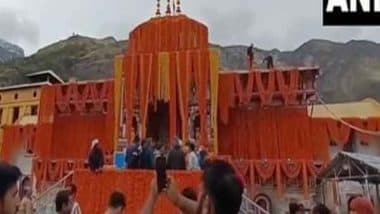 India News | Badrinath Temple Being Adorned with 40 Quintals of Flowers; Doors Set to Open Tomorrow