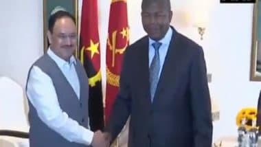 World News | Union Minister JP Nadda Presents 'Modi@20' Book to Angolan President Joao Lourenco