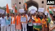 India News | Hyderabad: BJP Leaders Protest at Charminar, Demand Deportation of Pakistani Nationals