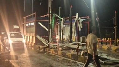 India News | Telangana: Toll Plaza Roof Collapses After Strong Winds, Rain