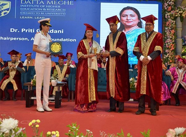India News | Adani Foundation Chairperson Dr Priti Adani Conferred Doctorate by Datta Meghe Institute of Higher Education & Research Wardha