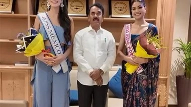 Entertainment News | Hyderabad: Minister Jupally Krishna Rao Oversees Welcome Preparations, Meets Miss India, Ahead of 72nd Miss World Pageant