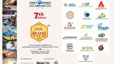 Business News | Winners of 7th Iconic Brand Awards 2025 Announced, Honouring MSMEs Driving India's Growth and Contributing to the Vision of Viksit Bharat