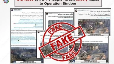 India News | PIB Fact Check Exposes Fake Video Claiming IAF Helicopter Crash During Op Sindoor