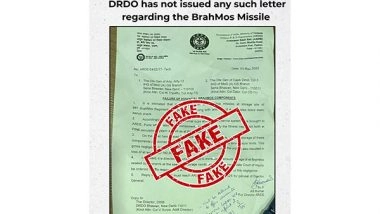 India News | PIB Fact Checker Debunks Fake DRDO Letter Alleging Failure in BrahMos Missile Components