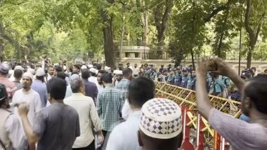 World News | Protest Held Outside Bangladesh Chief Adviser's Residence, Demanding Ban on Awami League