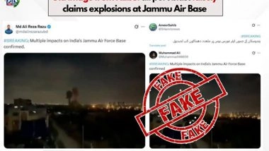 India News | PIB Fact Check Debunks False Claims of Pakistani Attacks on Jammu Air Base, Hazira Port