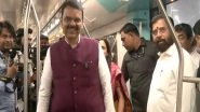 India News | Maharashtra CM Inaugurates Phase 2A of Mumbai Metro Line 3 from BKC to Acharya Atre Chowk