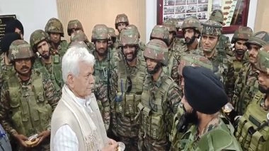 India News | J-K LtGuv Manoj Sinha Meets with Security Forces in Uri, Reviews Ground Situation