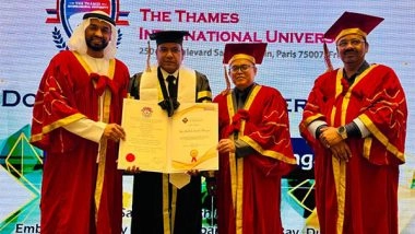 Business News | Aashish Suresh Mangal Receives Doctorate from Thames International University for Business and Philanthropy
