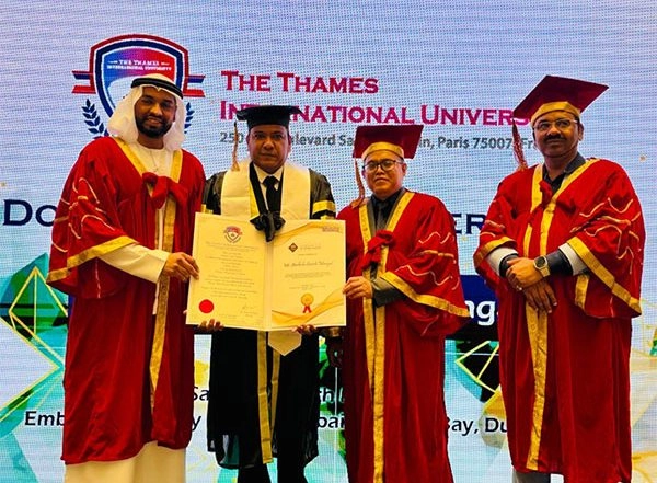 Business News | Aashish Suresh Mangal Receives Doctorate from Thames International University for Business and Philanthropy