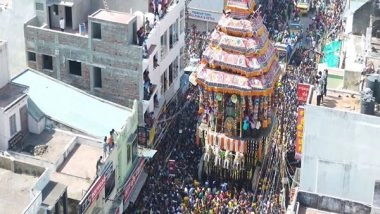 India News | Tamil Nadu: Thousands of Devotees Participate in Grand Annual Journey of Chithirai Festival in Madurai