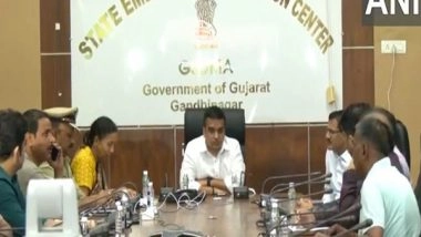 India News | Gujarat Home Minister Harsh Sanghavi Holds Meeting at State Emergency Operation Centre