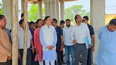 India News | Uttarakhand CM Dhami Inspects Maa Purnagiri Temple Construction in Khatima