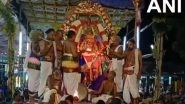 India News | Tamil Nadu: Devotees Throng Varadharaja Perumal Temple in Kanchipuram for Garuda Vahanam Procession