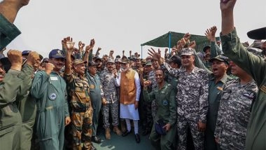 India News | 'Bharat Mata Ki Jai' Echoes at Adampur Air Base as PM Modi Salutes Courage of Air Warriors