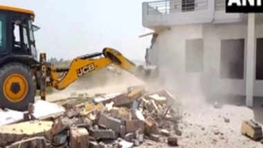 India News | Punjab Police Conducts Demolition Drive at Illegal Property of Drug Peddler in Ferozepur