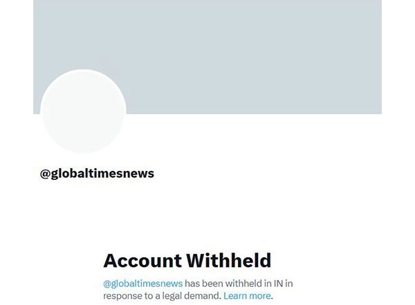 World News | Chinese State Mouthpiece 'Global Times' Account Withheld in India