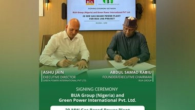 Business News | Green Power International Signs an Agreement with Nigeria-based BUA Group to Build a 20MW Gas Power Plant