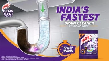 Business News | Harpic Unveils a Revolutionary Innovation with Harpic DrainXpert - India's Fastest Drain Cleaner for Kitchen Clogs*