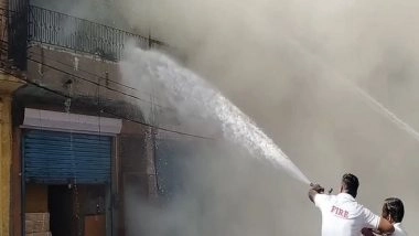 India News | Rajasthan: Massive Fire Engulfs Shoe Warehouse in Jodhpur, No Casualties